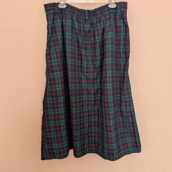 VINTAGE 1990s Truly Yours plaid skirt button front elastic back 22W EUC - Picture 3 of 7